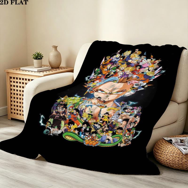 1PC Dragon Ball Super Patterned Flannel Blanket Suitable For All Seasons For Home Decor Warmth And Comfort Gifts Holiday Present