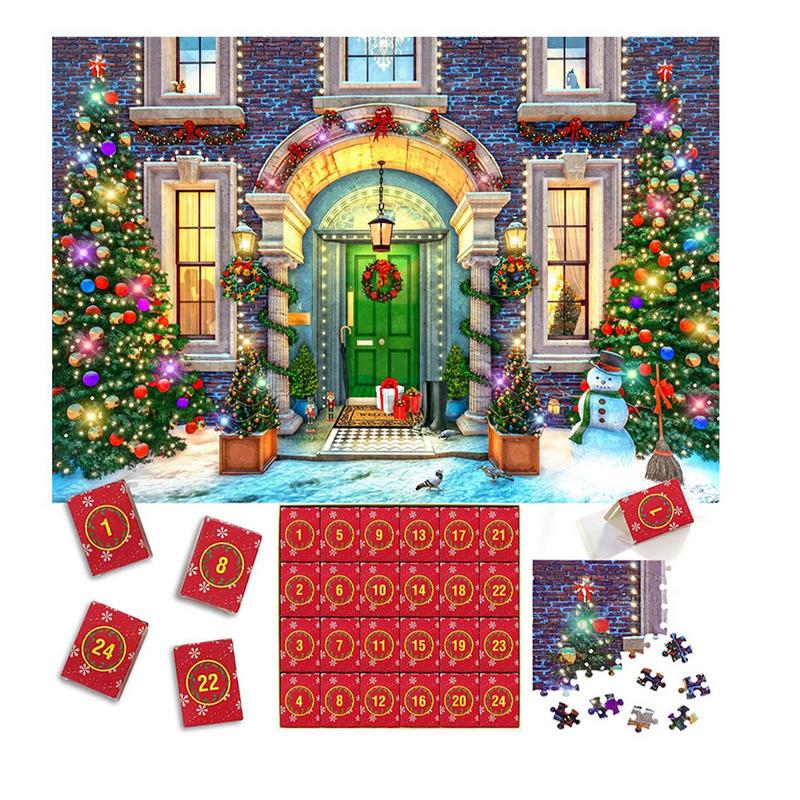 Christmas Advent Calendar Jigsaw Puzzles 2026 Christmas Puzzle Welcoming The Birth Of Jesus 1008pcs Christmas Puzzles Countdown