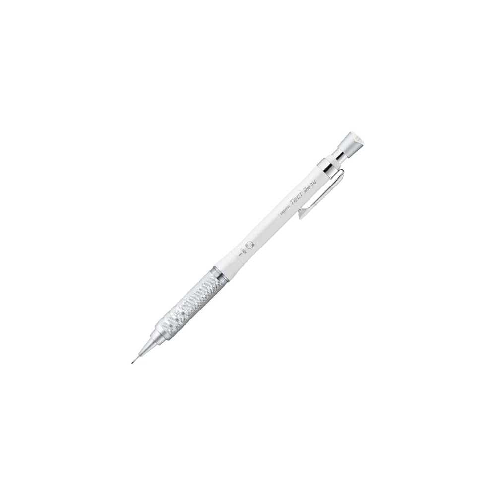 Zebra Tect 2-Way RO Mechanical Pencil 0.5mm Metal White Knurled Model