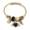 Fashion Gold Bangle Women Jewelry Stainless Steel Bracelet With Crystal Dragonfly Pendant Elegant Gift