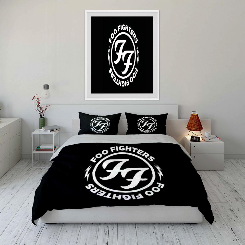 Foo Fighters Black Bedding Set Bedding set (1 duvet cover, 2 pillowcases, duvet not included)