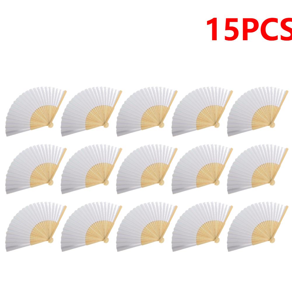50/1 шт. Складной веер из бумаги и бамбука для DIYВзрослый Детский Ручной Веер Практика Каллиграфии Живописи Пустой Белый Веер для Свадебного Декора Комнаты