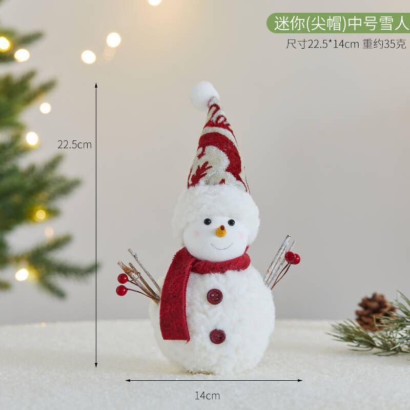 Foam Snowman Figures Standing Christmas Dolls in Two Hat Styles and Three Sizes Holiday Table