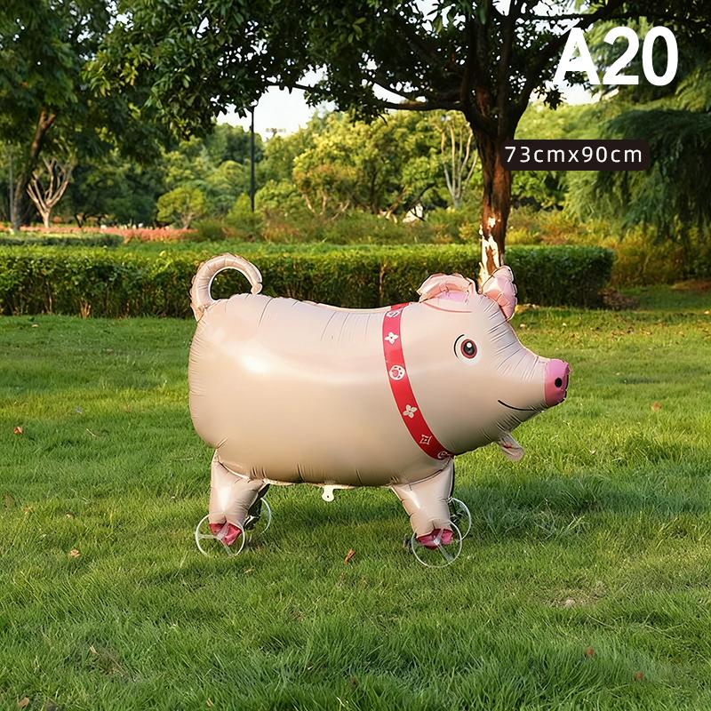 4D Мультяшные Фольгированные Шары Слон Стоячий Ходячий Шарик с Колесом для Украшения Детской Вечеринки по случаю Дня Рождения, Детского Праздника