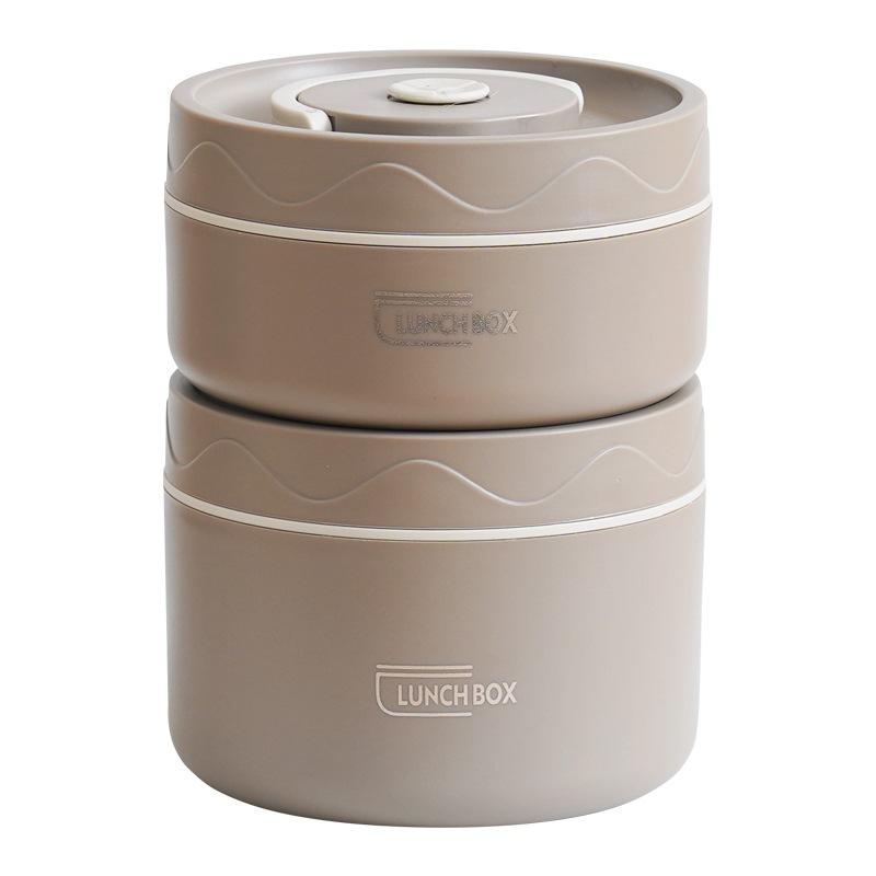 Portable 304 Stainless Steel Insulated Lunch Box Multi-layer Round Sealed Food Warmer for Office Workers and Students Women