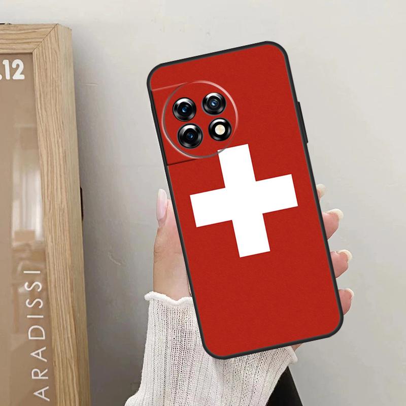 Швейцария Швейцарский флаг Чехол Для OnePlus Nord 5 CE 4 3 2 Lite N20 N30 OnePlus 15 13 12 R 10T 13T 10R 8T 9 10 11 Обложка