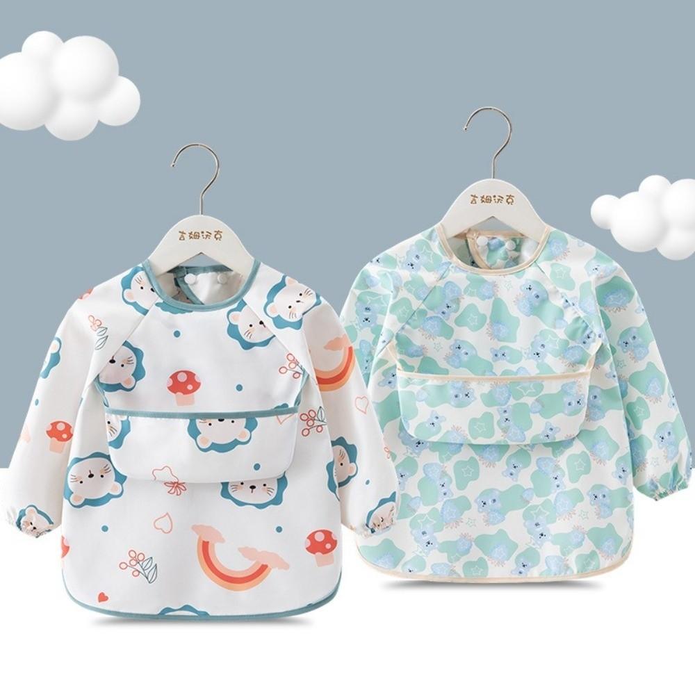 Rice Pocket Child Feeding Bib Feeding Blouse Toddler Bibs New Long Sleeve Apron