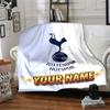 1pc Personalized Name T-Tottenham Hotspur Blanket, Gift, for Men and Women, Soft Blanket, Good for Sofa Bed Couch Travel, Lightweight Flannel Blanket