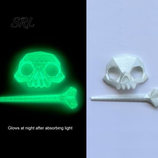 Punk Style Hair Clips Skull Stick, 3D Printed Gothic Bone Slide Barrette Non Slip for Women, Spooky Dark Pin Halloween Cosplay Luminous Pins Night