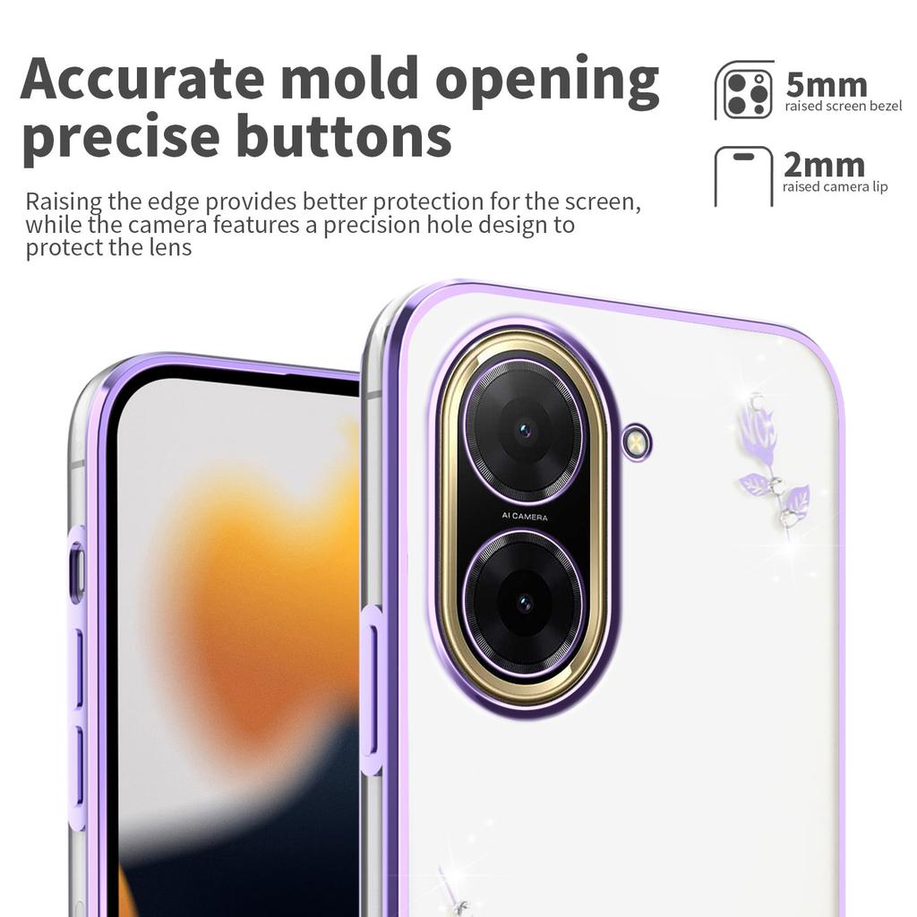 KADEM For Xiaomi Redmi A5 NFC (EU) (173.45mm) Case Flower Rhinestone Decor TPU Phone Cover