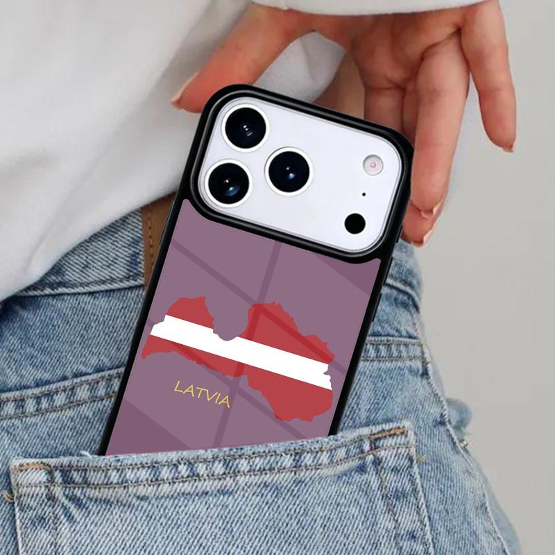 Чехол для телефона с гербом и флагом Латвии для iPhone 17ProMax 12 13 14 15 16e 17 Pro Max Plus Air Cover