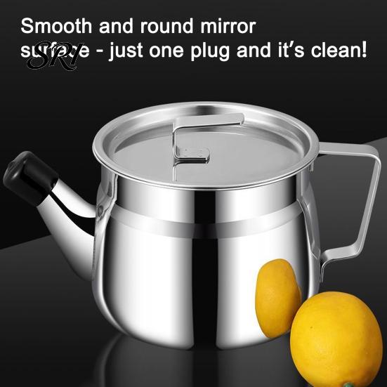 Built-in Oil Filter Pan Stainless Steel Container with Fine Mesh 1500/2000ml Heat-Resistant Kitchen Storage Solution Jug for Frying Lard Grease