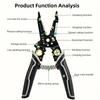 1pc 9-in-1 Multifunctional Electrician Wire Strippers Terminal Crimping Pliers Branching Winding Cutting Pliers Hardware Tools