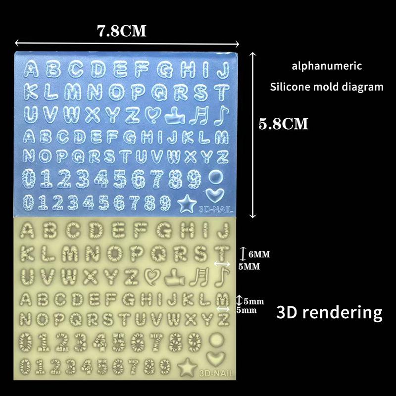 3D Буква Музыкальная Нота Число Ноготь Силиконовая Форма Сделай Сам Инструменты для Украшения Ногтей Шаблоны для Ногтей Инструмент для Дизайна Маникюра Принадлежности