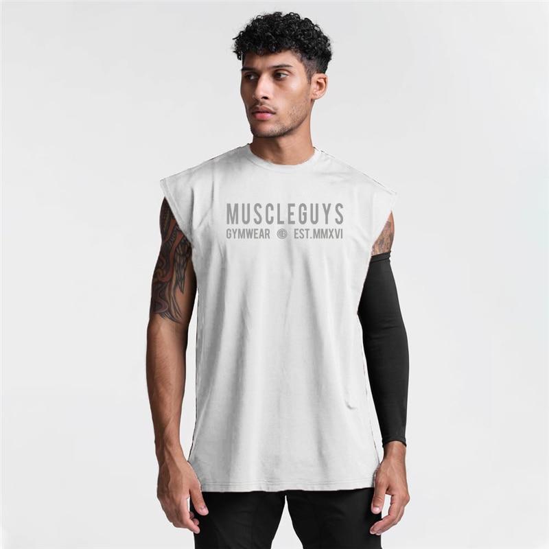Muscleguys High Street повседневный спортивный жилет без рукавов Мужская свободная футболка для фитнеса и тренировок