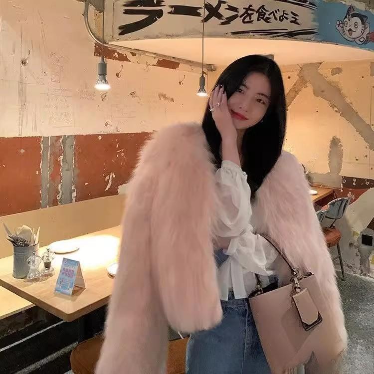 Autumn and Winter Fur Women's Short New Imitation Fox Hair Internet Celebrity Young Winter Fur Short Coat