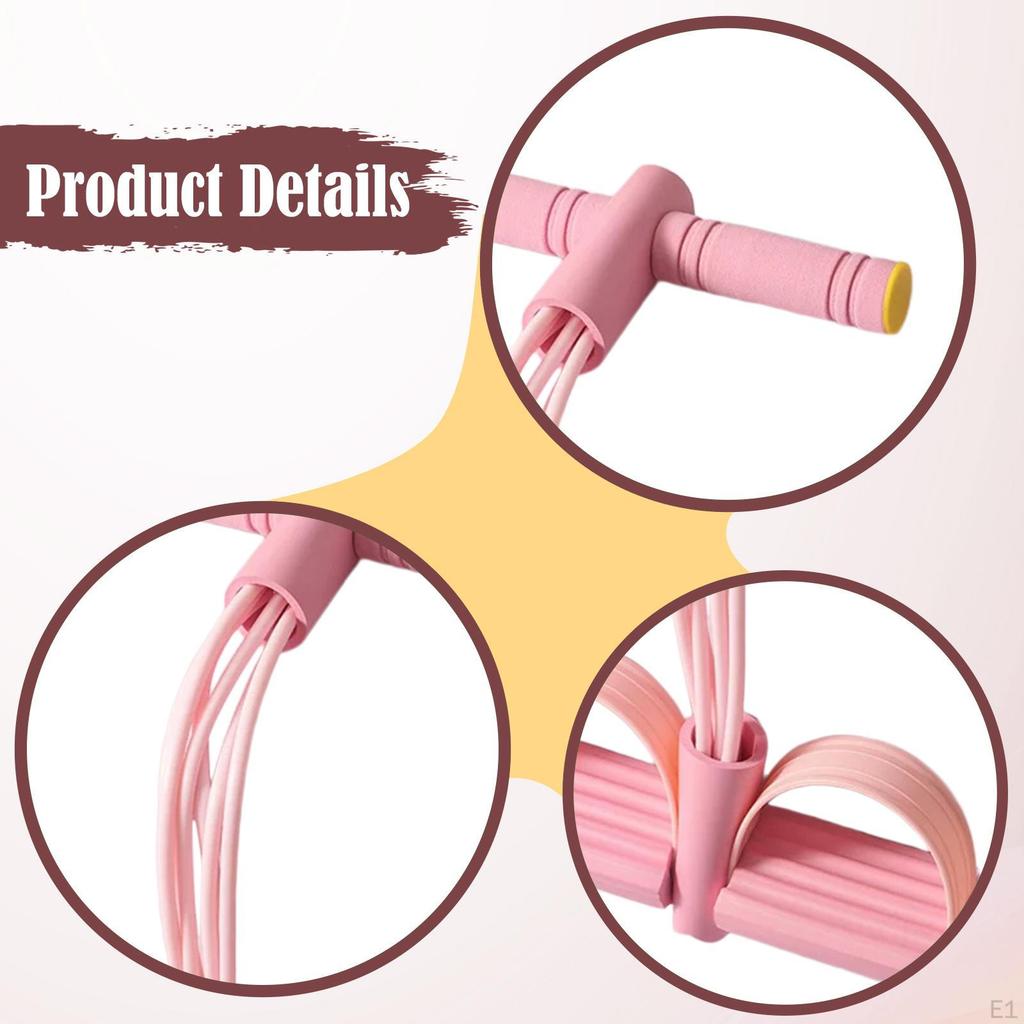 Elastic Pedal Puller Resistance Band Ankle Full Body Workout Tension Rope 6 Tube Pull