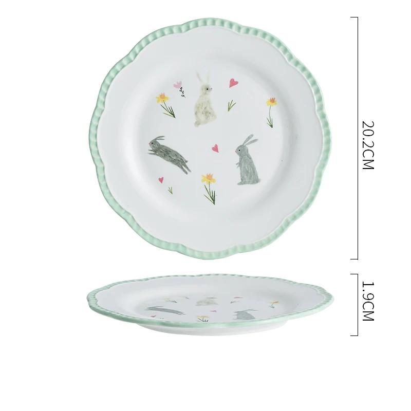 Европейское кружево Керамический набор тарелок и мисок Ins Креативный милый Ресторан Отель Салатник Суповые тарелки Обеденные тарелки Домашняя посуда