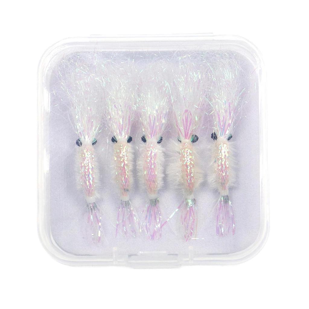 5pcs Shrimp Lure Set Imitation Bait for Bass Fishing Night Glow Shrimp Soft Plastic