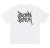 Retro Red Graffiti Text Print Oversized T Shirt Unisex Hip Hop Street Art Culture Back Graphic Short Sleeve Cotton Casual Tops 2026