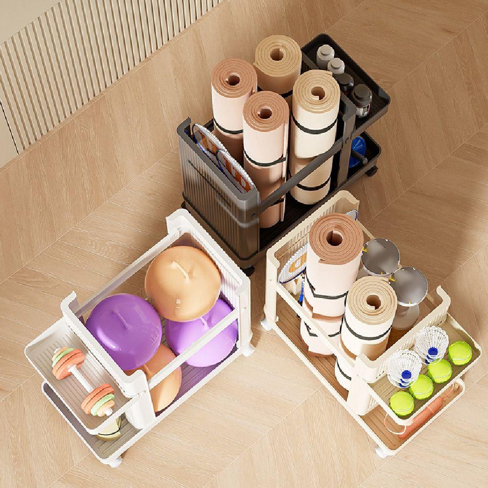 Корзина для хранения ковриков для йоги большой вместимости Экономия места Органайзер для фитнес-оборудования Дом