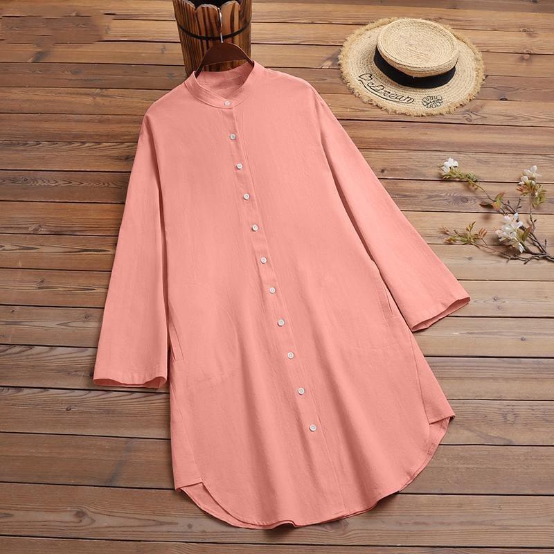 Women's Multi-color Cotton Long Sleeve Korean Style Layered Shirt - Spring/Autumn 2025