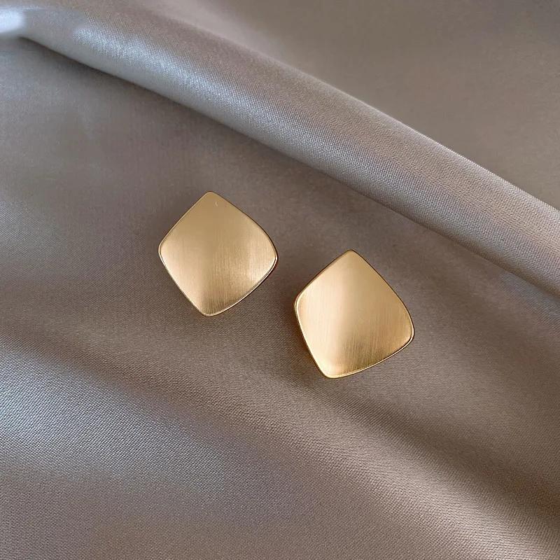 Новые Классические Геометрические Квадратные Металлические Серьги-Кольца Золотого Цвета Для Женщин Корейский Характер Вечеринка Украшения Аксессуар Для Девочек