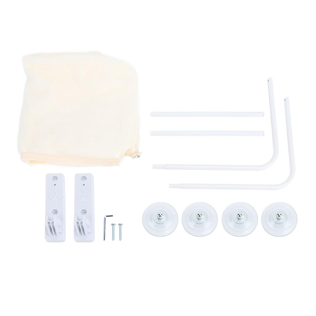 Cat Hammock with Suction Cup Stable Structure Nylon Space Saving Cat Window Perch for Home Indoor