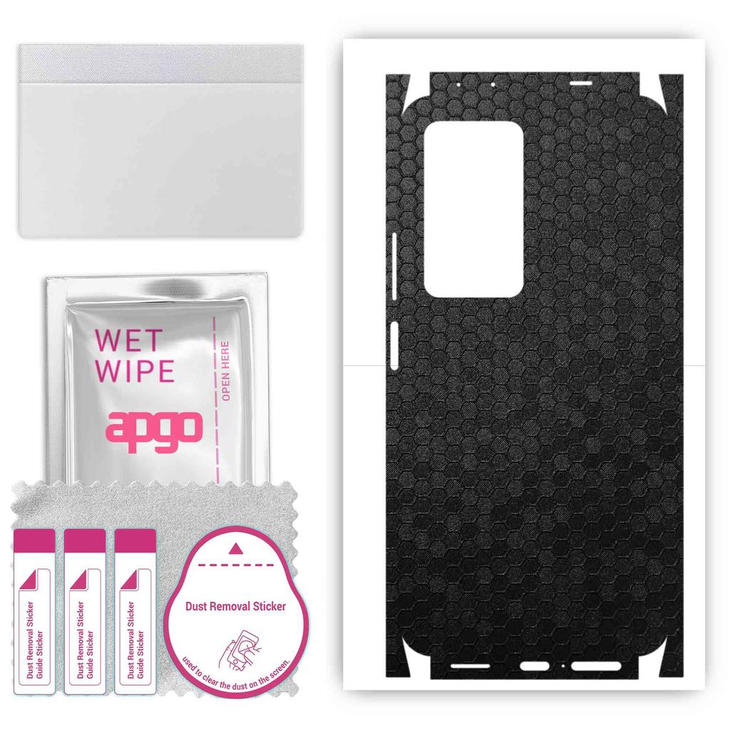 apgo Protective Skin Sticker for the Back+sides Compatible with Xiaomi Redmi K50 Pro, Full Wrap Film, Foil, Vinyl - Pattern Black Honeycomb
