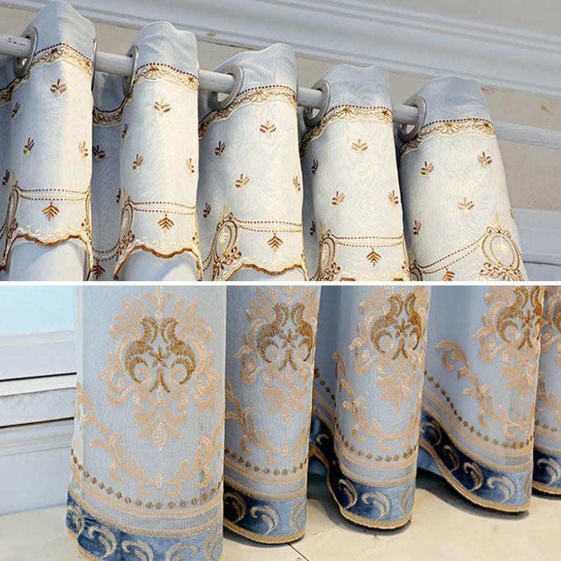 Шторы двухслойные вышитые шторы для спальни, дома, затемняющие шторы для гостиной с карнизом из пряжи