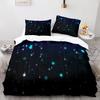 3D Snowflake King Queen Duvet Cover Romantic Purple Snow Landscape Bedding Set For Kids Teens Adults Christmas Soft Quilt Cover