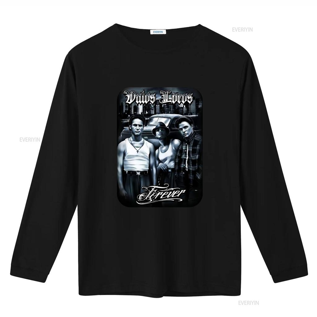Vatos Locos Навсегда Мужская тяжелая футболка Печать на Shaka Wear Ретро Гангстерский стиль Городская мода винтаж Стиранный homme