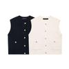 Autumn Women's Street Fashion Button Embellished Knitted Vest