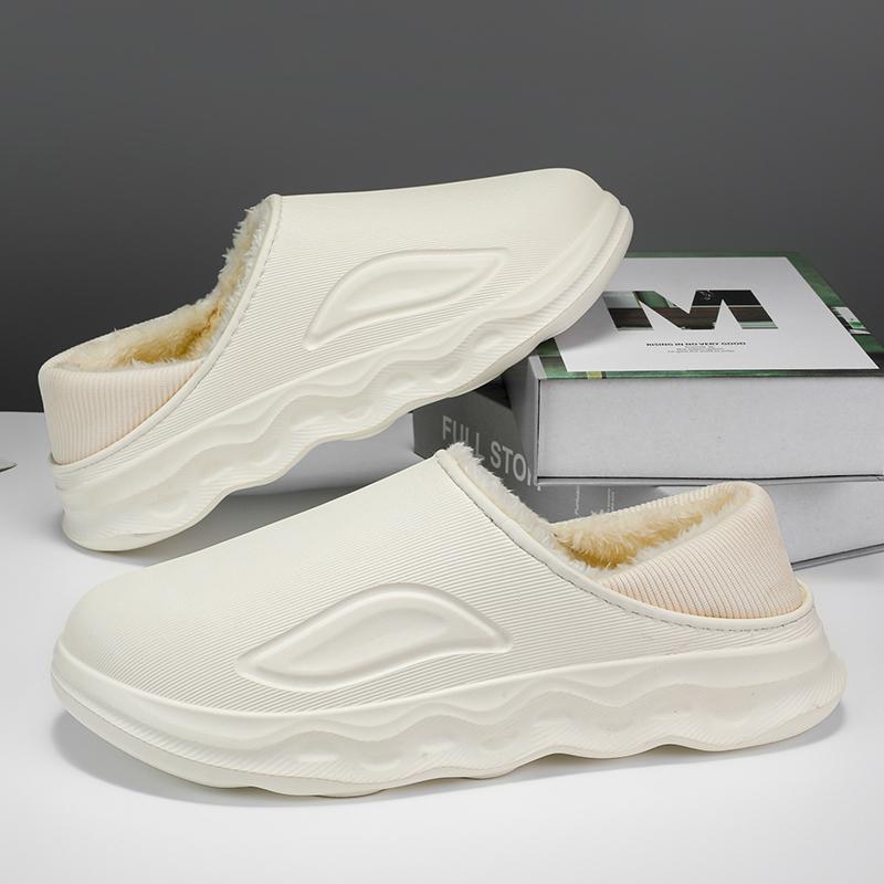 Зимние плюшевые меховые тапочки для мужчин и женщин, теплые пушистые тапочки для пар, лаконичные домашние хлопковые туфли, повседневные пушистые тапочки, большой размер 47