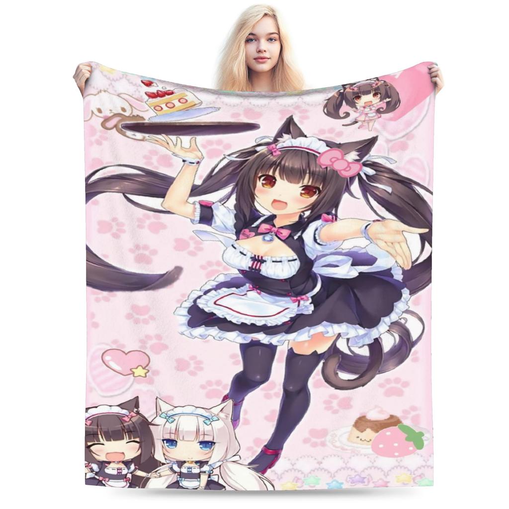 Comfort Anime N-Nekopara Blanket Merch Bedding Decorative  Throws And Blankets Super Soft Fleece For Car