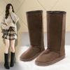 Women's Casual and Comfortable Winter Round-toe Thick-soled Solid Color Velvet Warm and Fashionable Mid-calf Snow Boots