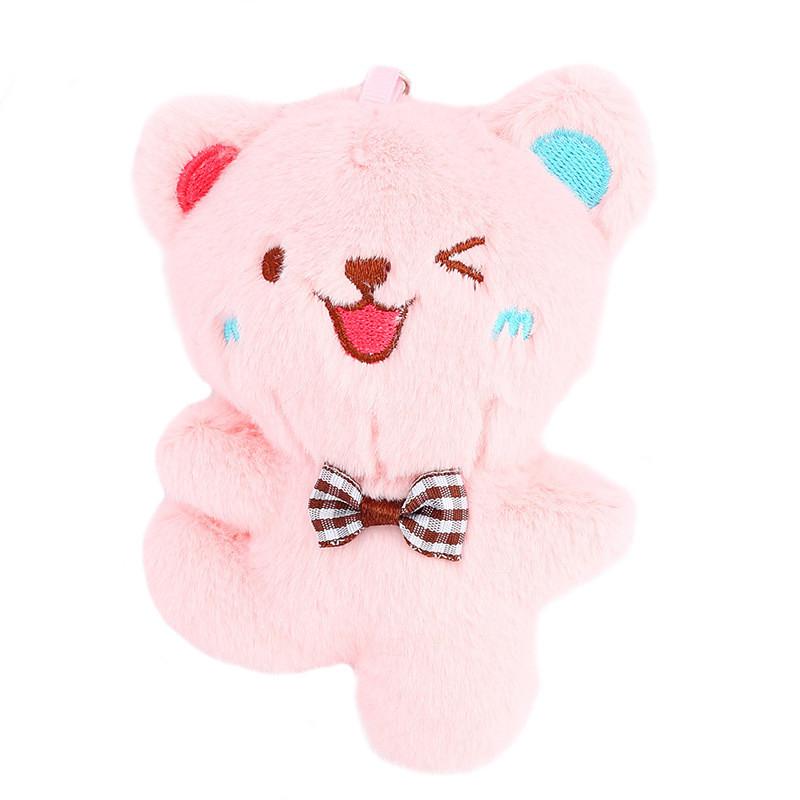 Soft Fleece Charming Bear Plush Keychain Adorable Animal Bag Charm Pendant