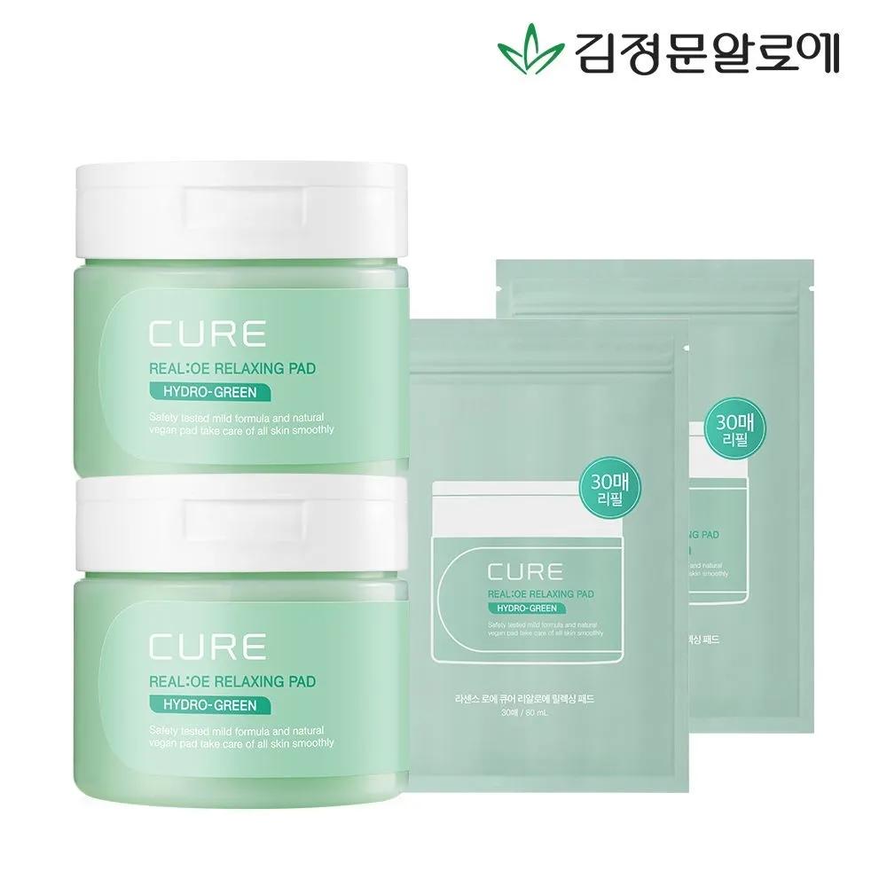 Cure Relax Toner Pads 2 Bottles + 2 Refills (Total 180 pads)