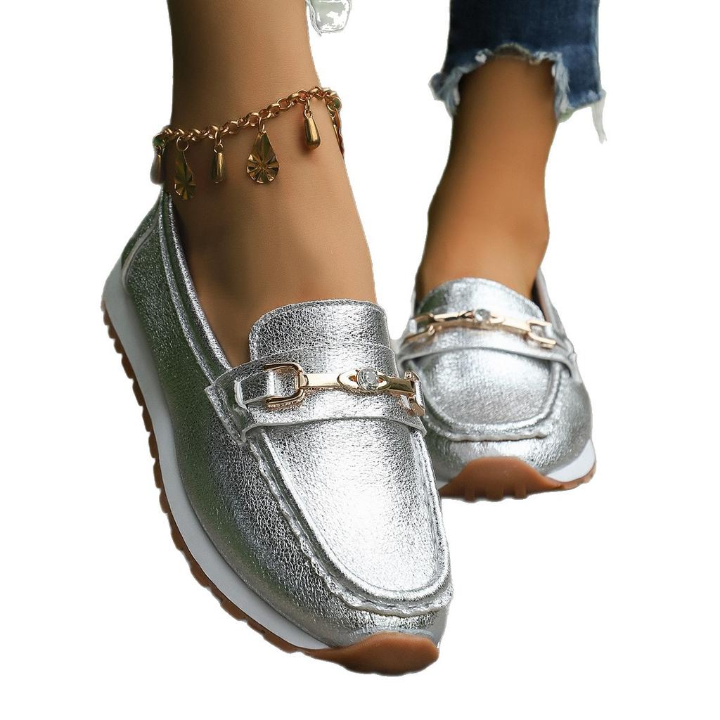 2025 весна и осень новые туфли Doudou на мягкой подошве больших размеров женская обувь на толстой подошве с мелким вырезом одинарные туфли лоферы на одну педаль