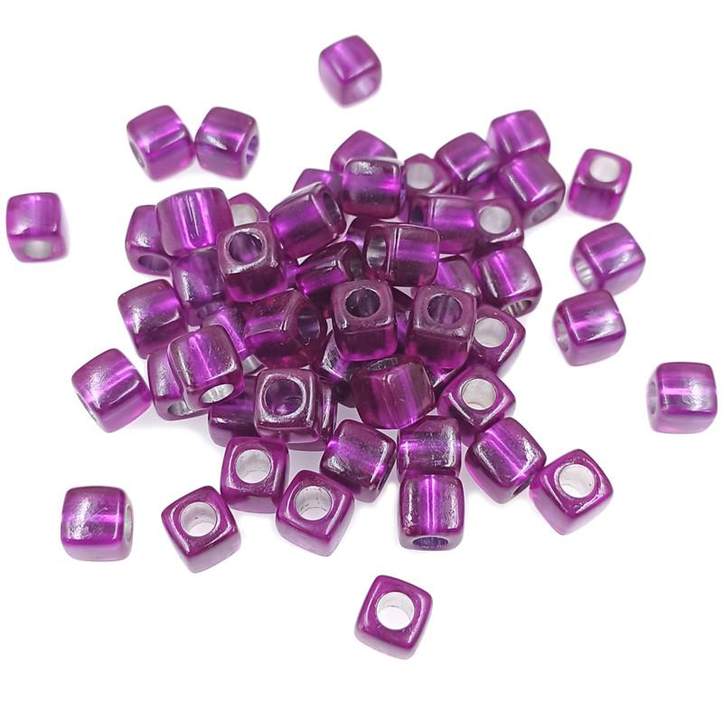 20pcs 8mm Fashion Acrylic Transparent Round Corner Cube Beads for Necklace Bracelet Making DIY Jewelry Accessories