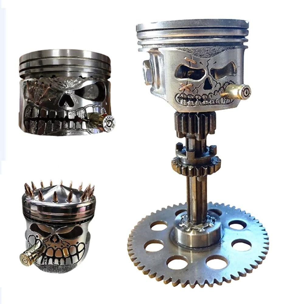 Halloween Party Realistic Skeleton Figurine Statue Carving Piston Skull Face Skull Man Head