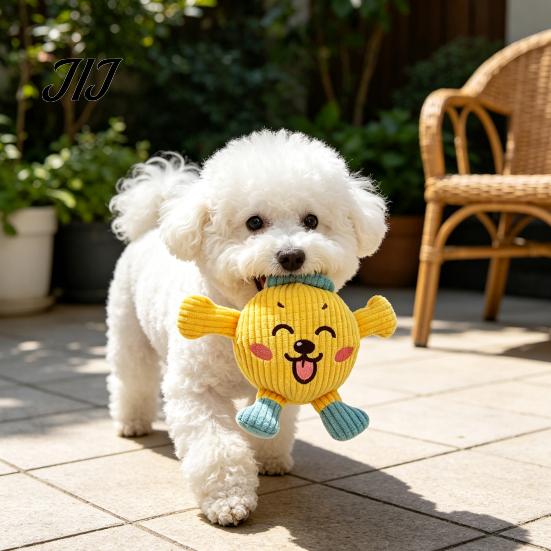 Durable Plush Toys for Dogs Squeaky Dog Chew Toy, Cartoon Cat/Dog Shape, Interactive Teeth Grinding Puppies And Boredom Relief Toy Indoor Cats