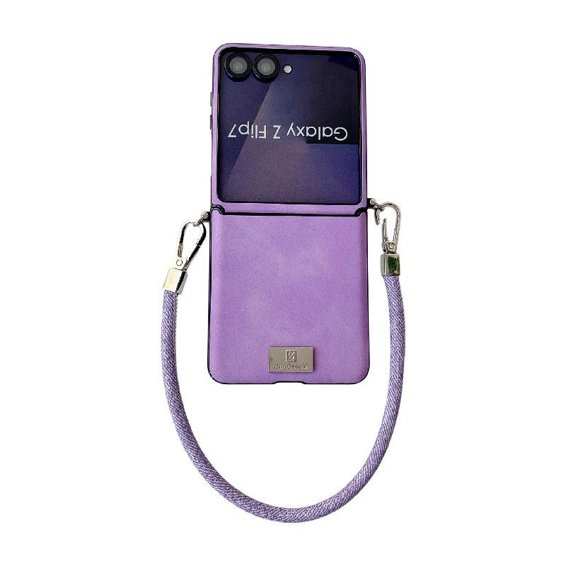 Чехол Samsung Z Flip7 с текстурой овчины - Ударопрочный, устойчивый к царапинам ПК с ремешком против потери