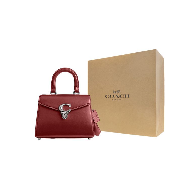Coach Sammy 22 Solid Color Logo Lock Closure Protection Bag Women Handbags Burgundy CQ002-LHC6K