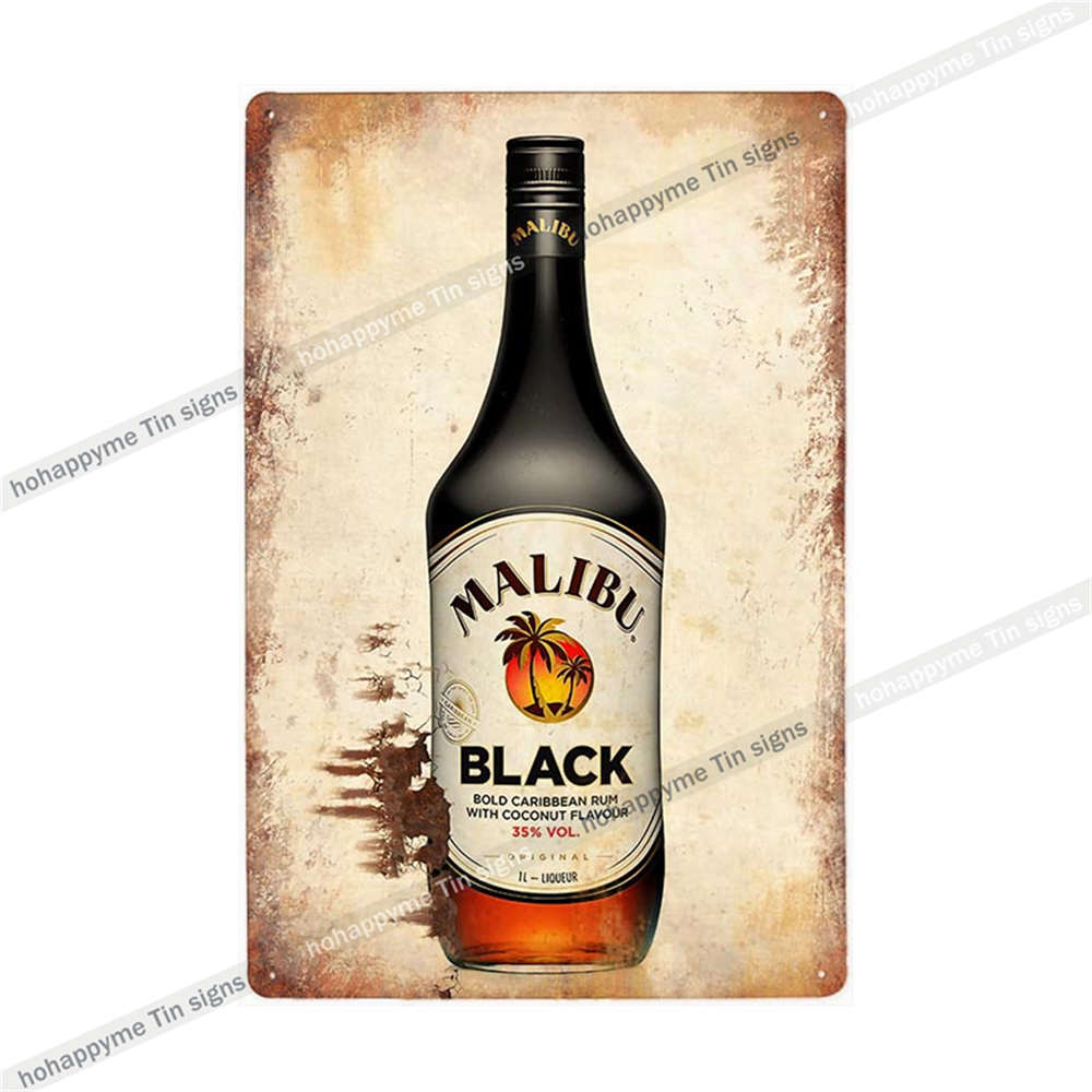 Малибу Жестяная Табличка Ром Металлическая Картина Табличка Для Бара Паба Клуба Кафе Наклейка На Стену Украшение Семейный Постер Тарелки 20x30см