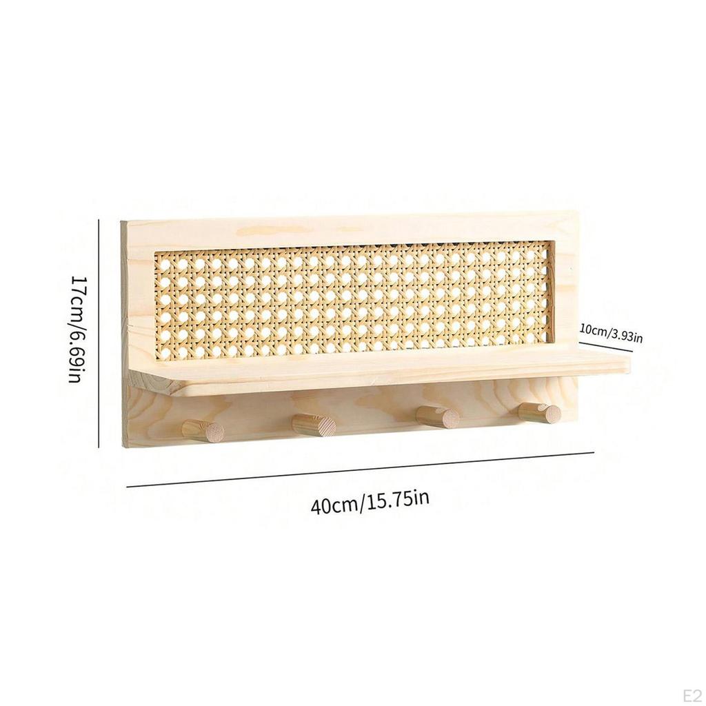 Настенная вешалка с полкой, включает четыре крючка для ключей и сумок в прихожей