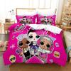 Anime Pink Doll 3Pcs Single-Sided Printed Series Beddingset Duvet Set Comfortable Breathable Cover Sets Sheet Bedspreads