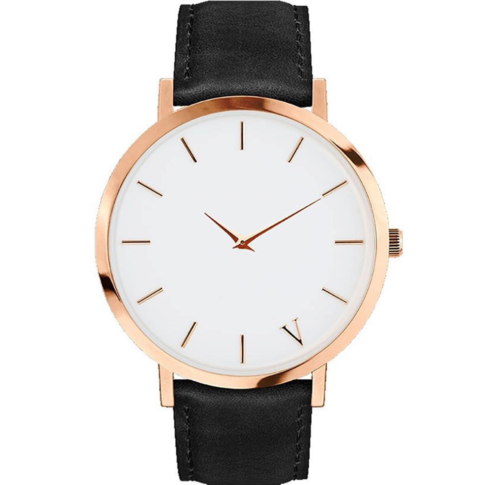 Женские и мужские дизайнерские кварцевые аналоговые наручные часы с кожаным ремешком