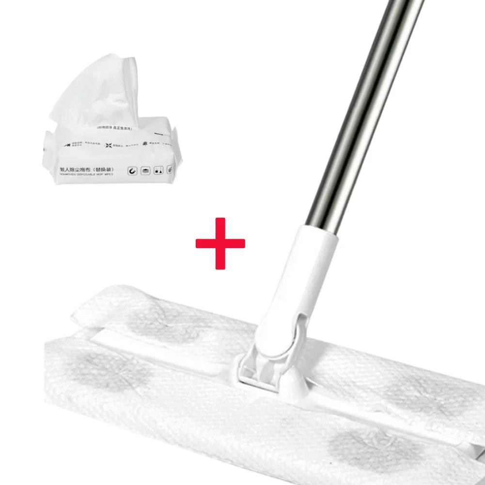 Вращающаяся на 360 градусов швабра для пола с одноразовой насадкой для швабры, статическая швабра для уборки полов из твердой древесины, ламината, плитки