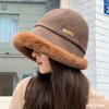 Women's Plush Warm Bucket Hat with Ear Warmers – Elegant, Durable & Coldproof Fisherman Cap, Inelastic Woven Design